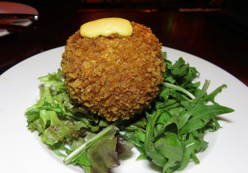 The crab scotch egg at Chesapeake and Maine continues to tempt seafood lovers - locals and nomads alike! BOB YESBEK PHOTOS